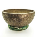 [SGP-054] KASA Jhumka Fullmoon Hand-Carving Hammered Singing Bowl "Animals" - F3 (28 cm, 2.7 kg)