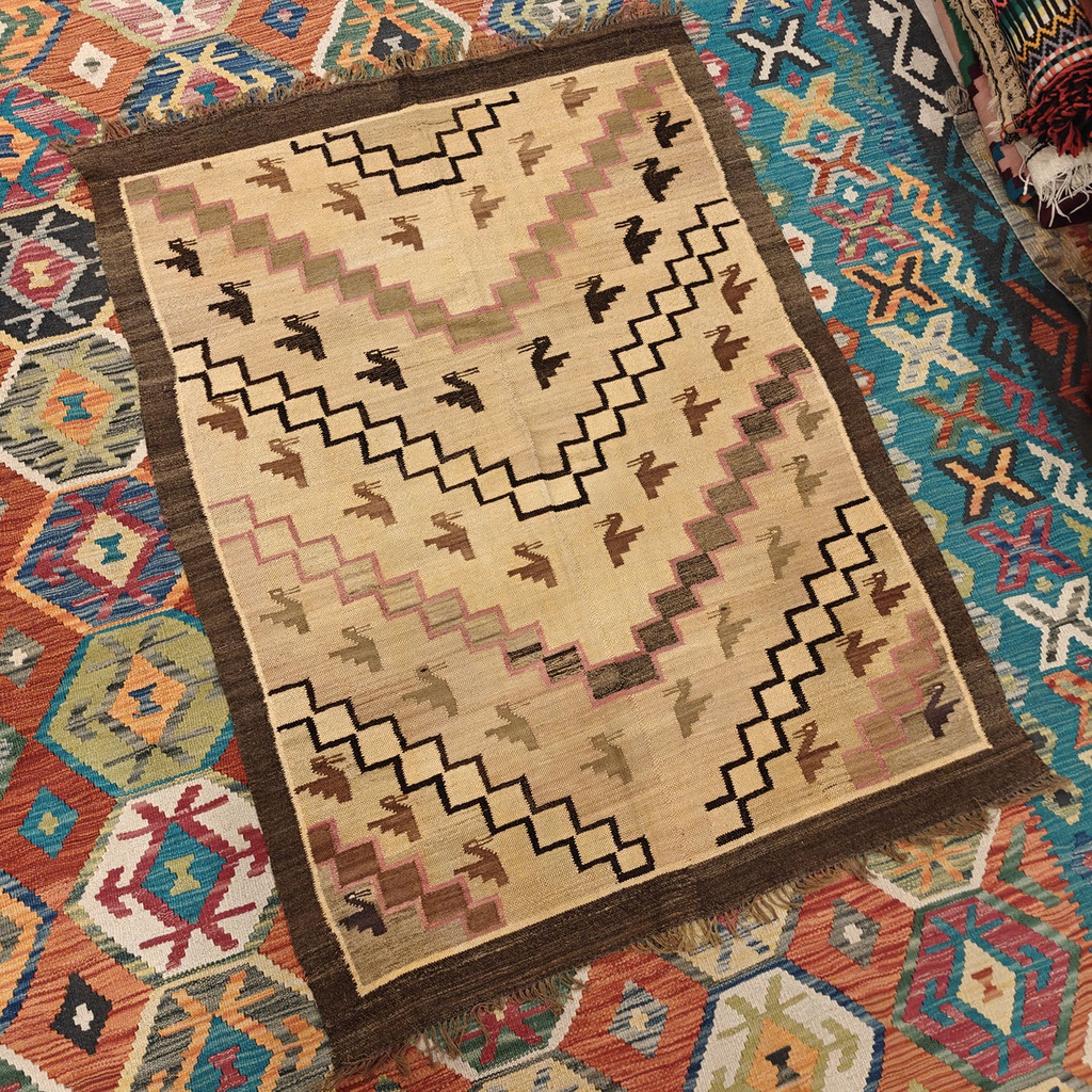 [SHB-129] Shamanic Mexican Handmade Wool Blanket (143x104 cm)