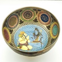 [TBH-030] Thangka Hammered Singing Bowl "Shiva & Hanuman" - E2 (26 cm, 2 kg)