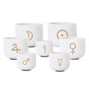 [FQB-007] Planetary White Frosted Quartz Crystal Singing Bowls Set (16-30 cm, 13.5 kg)