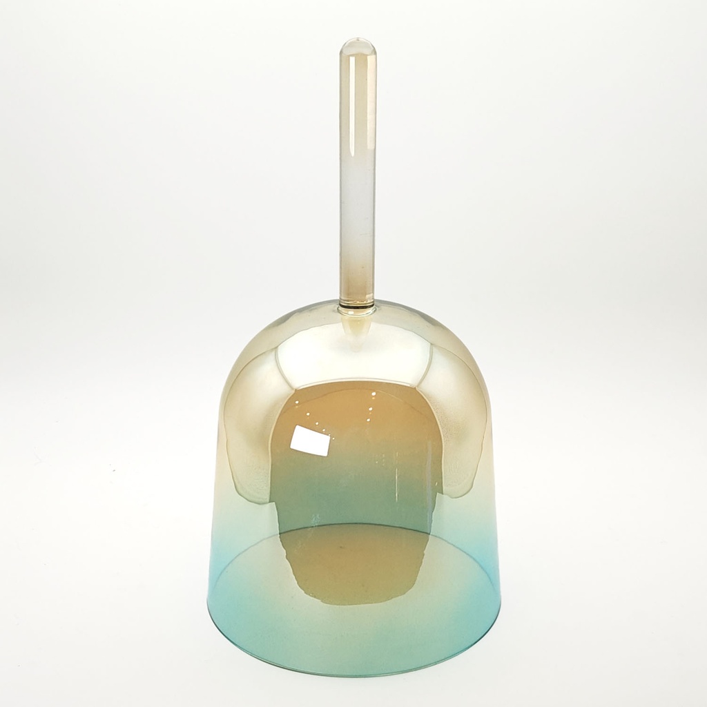 [ACB-152] Alchemy Crystal Bowl With Handle Yellow-Blue Transparent - D4 (18 cm, 0.7 kg)