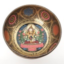 [TBH-028] Thangka Hammered Singing Bowl "Vajrasattva Yab-Yum" - F#3 (23 cm, 1.5 kg)