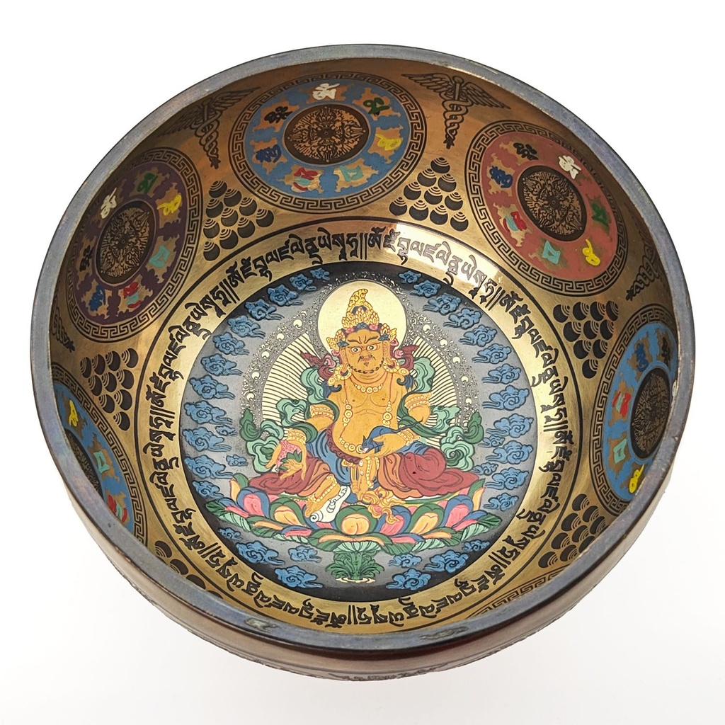 [TBH-018] Thangka Hammered Singing Bowl "Dzambhala" - B3 (19 cm, 0.9 kg)