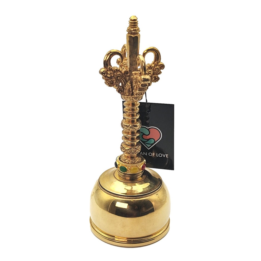 [MUI-150] Balinese Priest Genta Bell Plain Gold 24k Plated - D#7 (8 cm, 1.1 kg)