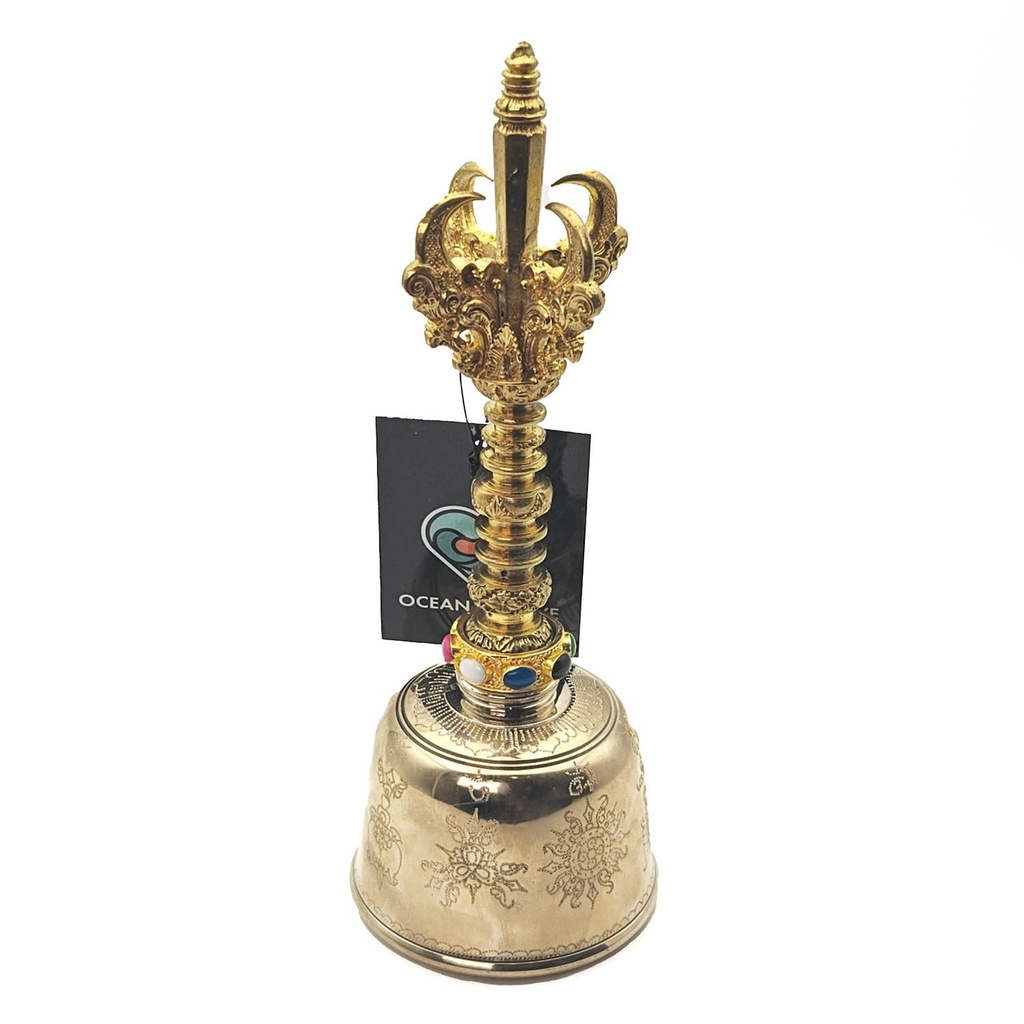 [MUI-095] Balinese Priest Genta Bell Carved - E7 (7.5 cm, 1 kg)