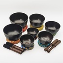 [SCS-010] Small Machine-Made Singing Bowls Black Carving Set (7 bowls) (8-13 cm, 2.6 kg)