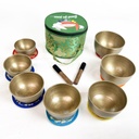 [SCS-008] Medium Machine-Made Singing Bowls Golden Carving Set (7 bowls) (10-15 cm, 3.9 kg)