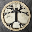 [SHD-083] Shamanic Drum With Leather & Silver 925 "Black Bear" (50 cm) (+ case)