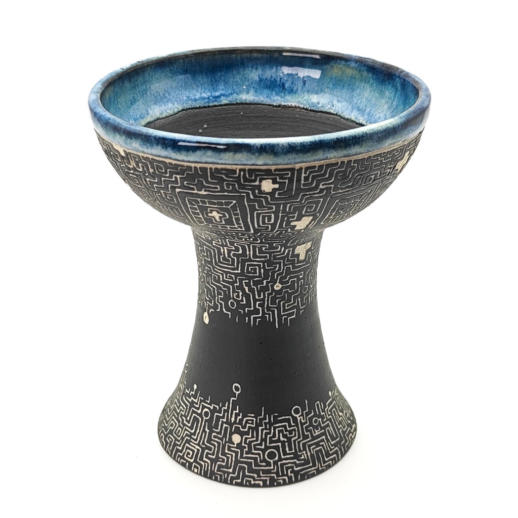 [INS-103] Premium Ceramic Glazed Incense Burner Medium "Shipibo Journey" (15 cm)