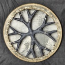 [SHD-076] Shamanic Drum With Leather & Silver 925 "Blue Smoke" (45 cm) (+ case)
