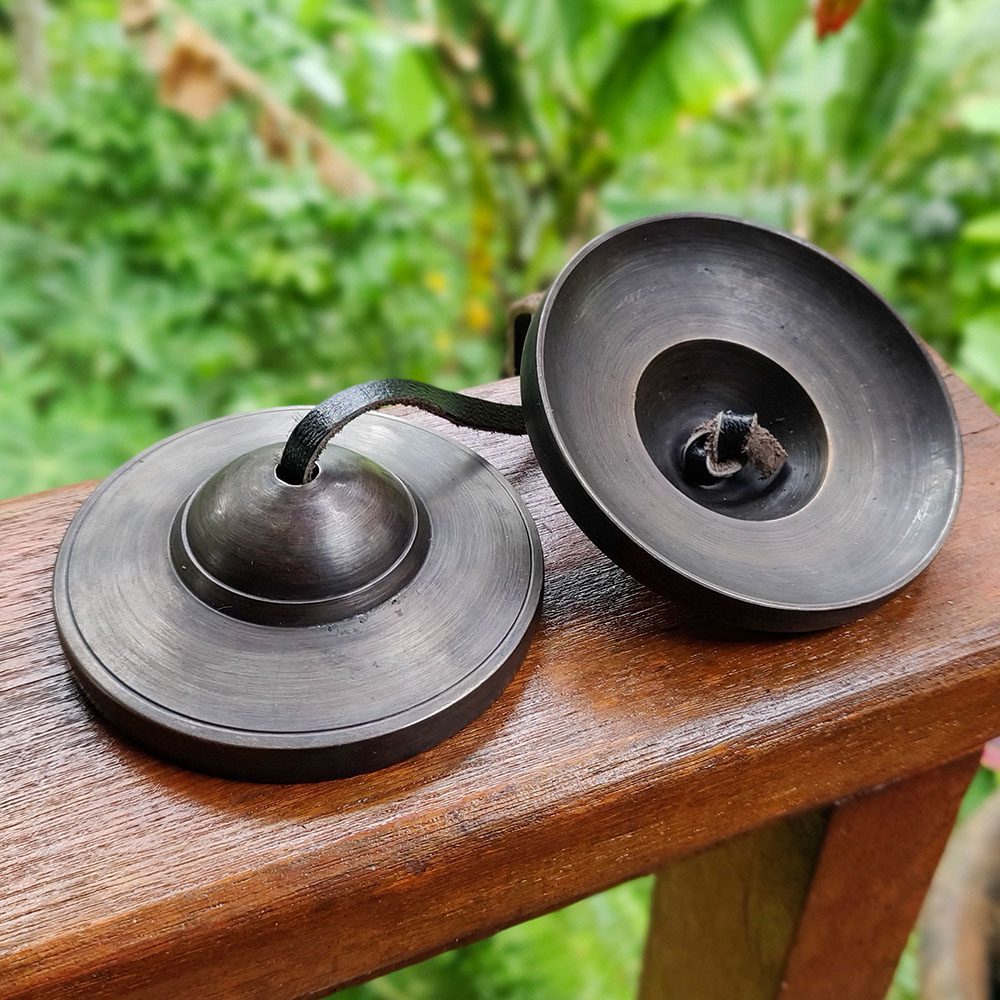 [TSH-050] Bronze Tingsha Black (7 cm, 300 gr) (+ case)