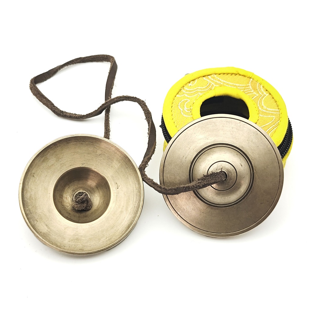 [TSH-051] Bronze Tingsha Tiger Eye (7 cm, 300 gr) (+ case)