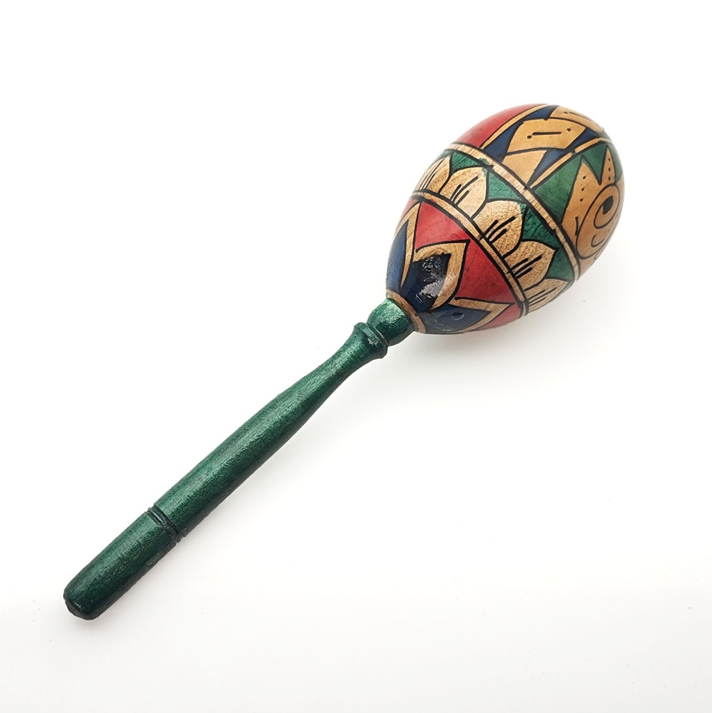 [MUI-254] Maracas Wooden Egg Shaker Handle "Lombok" Large