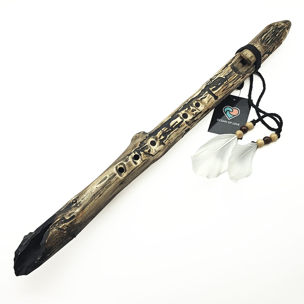 [FLT-114] JUANG FLUTES Single Forest Flute - G4 (432 Hz, 55 cm, Acacia Branch) (+ pouch)