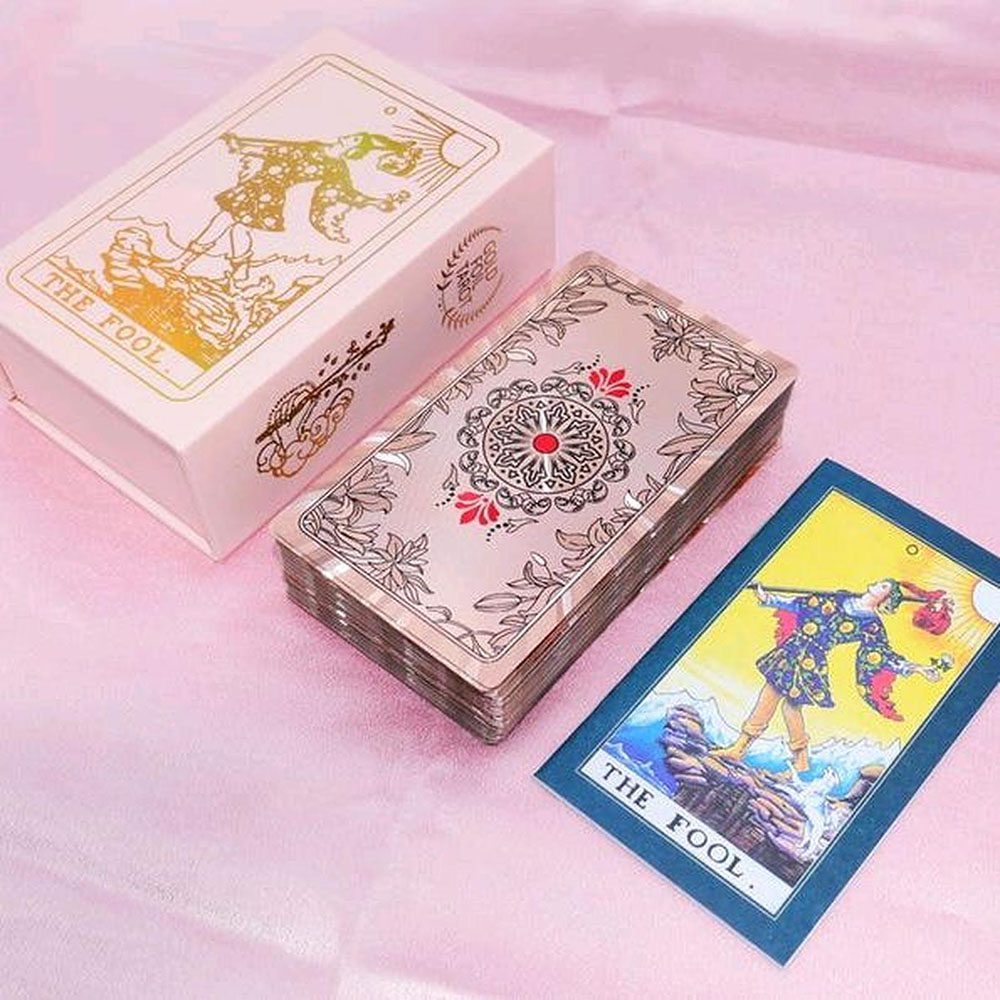 [CDK-032] Neo Rider Waite Tarot Pink Rose Gold Waterproof Card Deck