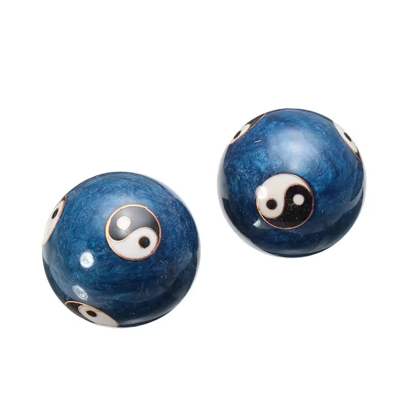 [MUI-213] Baoding Chinese Balls Chimes "Yin-Yang - Blue" (Set of 2 pieces) (4.5 cm)