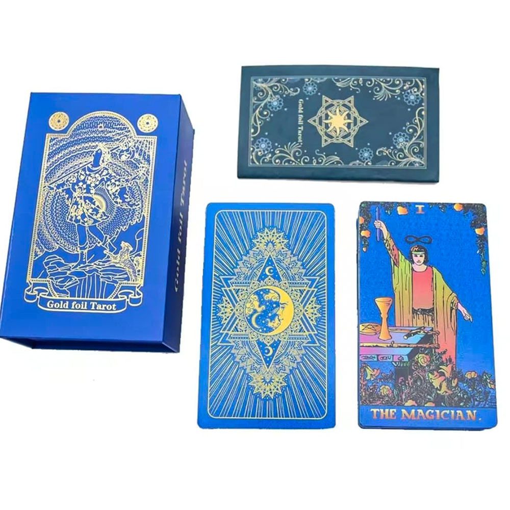 [CDK-029] Neo Rider Waite Tarot Blue Gold Waterproof Card Deck