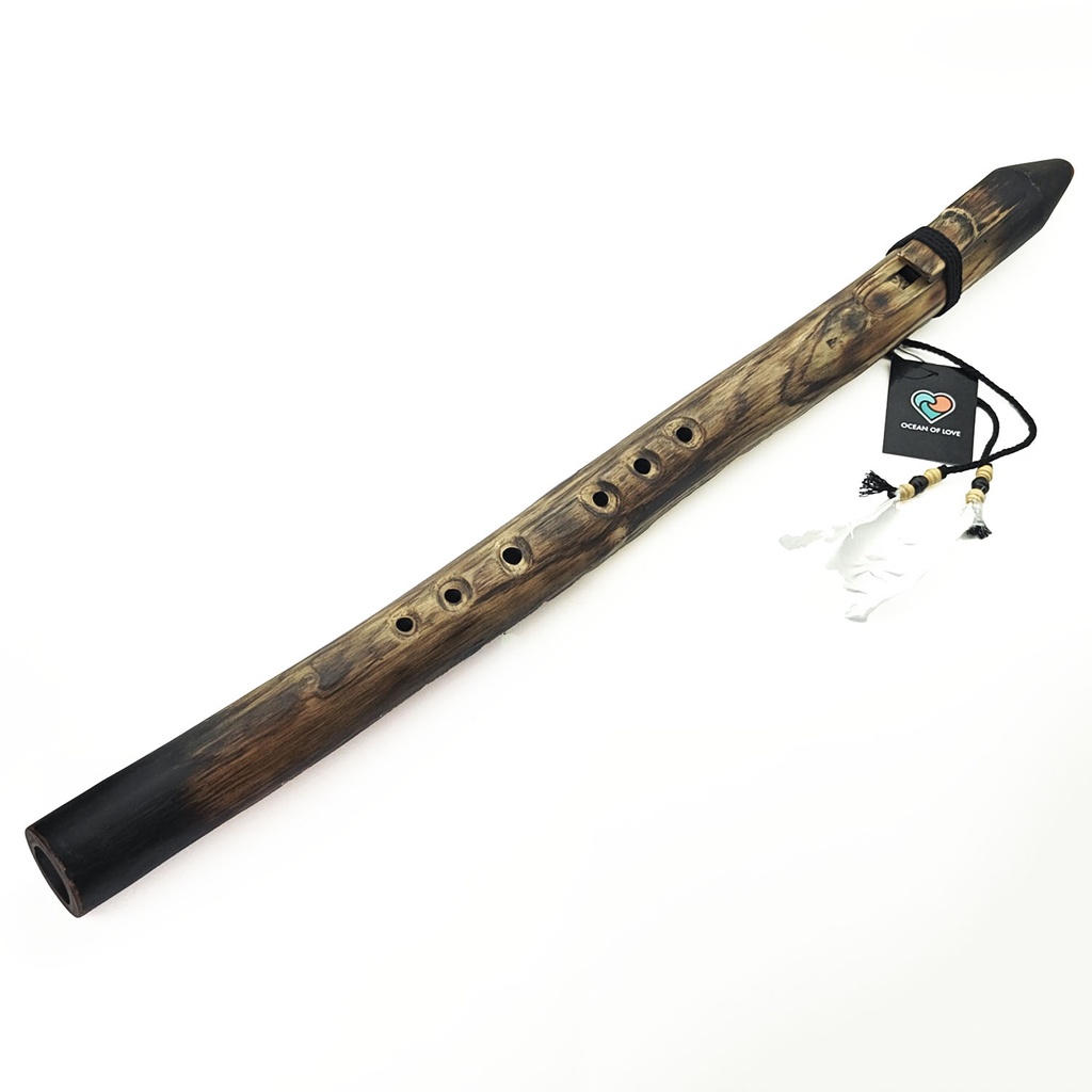 [FLT-153] JUANG FLUTES Single Forest Flute - C4 Minor Pentatonic (440 Hz, 73 cm, Teak Branch) (+ pouch)