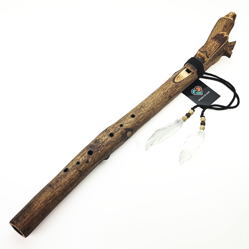 [FLT-151] JUANG FLUTES Single Forest Flute - E4 Aeolian (432 Hz, 61 cm, Acacia Branch) (+ pouch)
