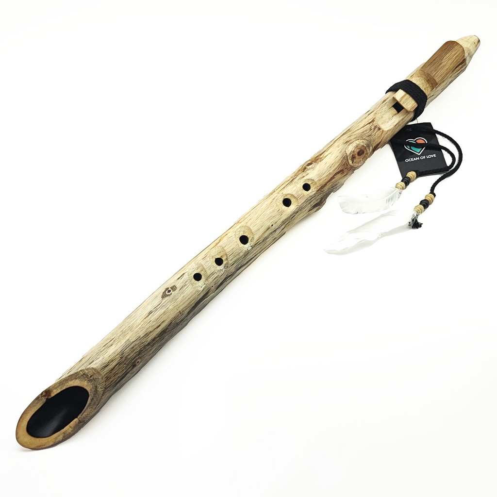 [FLT-149] JUANG FLUTES Single Forest Flute - E4 Minor Pentatonic (432 Hz, 65 cm, Acacia Branch) (+ pouch)
