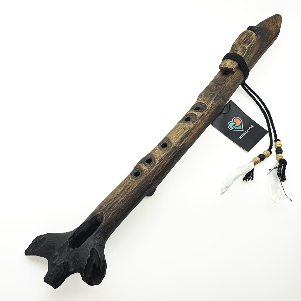 [FLT-145] JUANG FLUTES Single Forest Flute - B4 Minor Pentatonic Scale (432 Hz, 52 cm, Teakwood) (+ pouch)