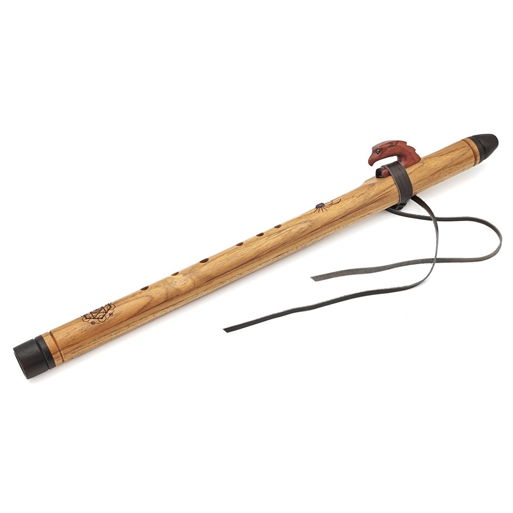 [FLT-047] Premium Single Flute Teakwood Amethyst Stone - F#m (53 cm) (+ case)