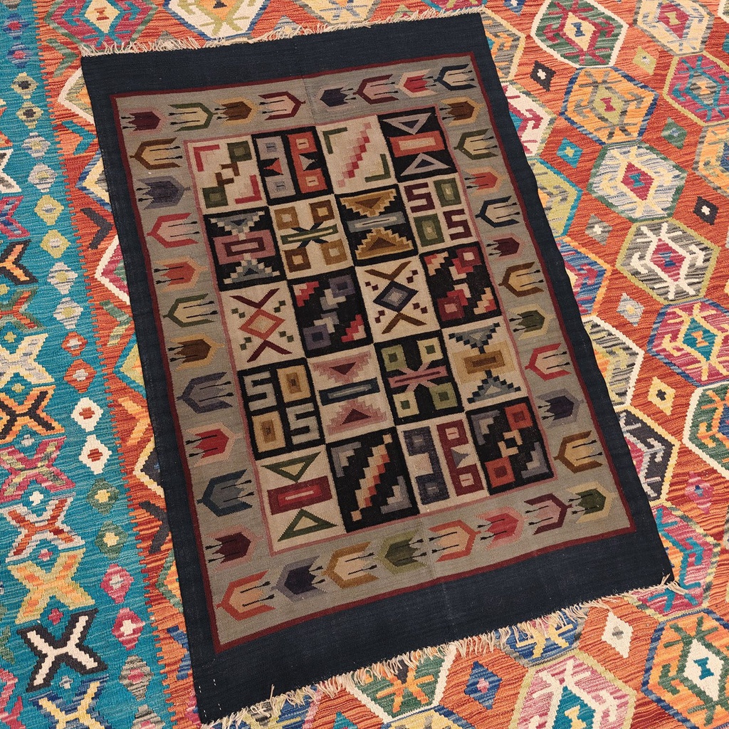 [SHB-113] Shamanic Mexican Handmade Wool Blanket (155x105cm)