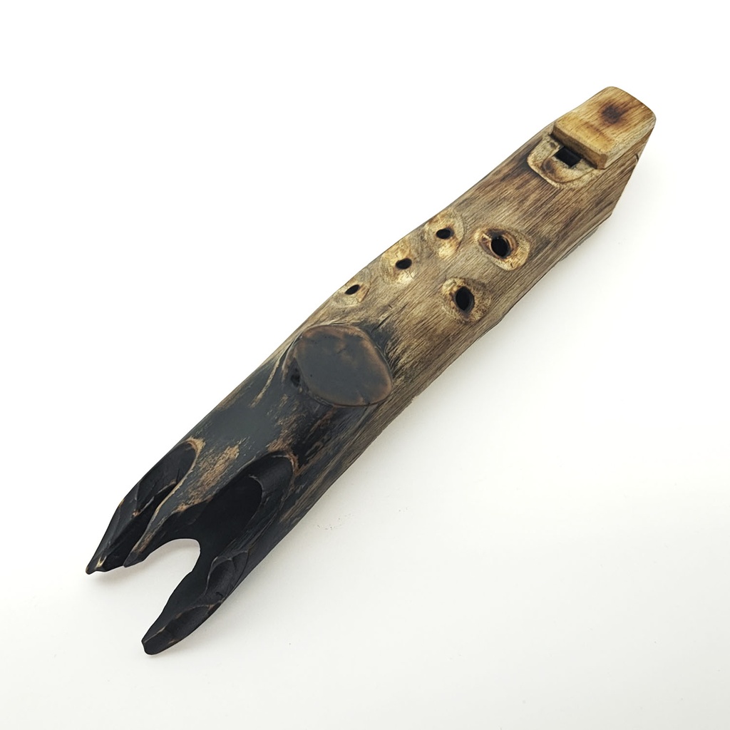 [FLT-143] JUANG FLUTES Branch Ocarina - E Minor Pentatonic (432 Hz, 22 cm, Teakwood) (+ pouch)