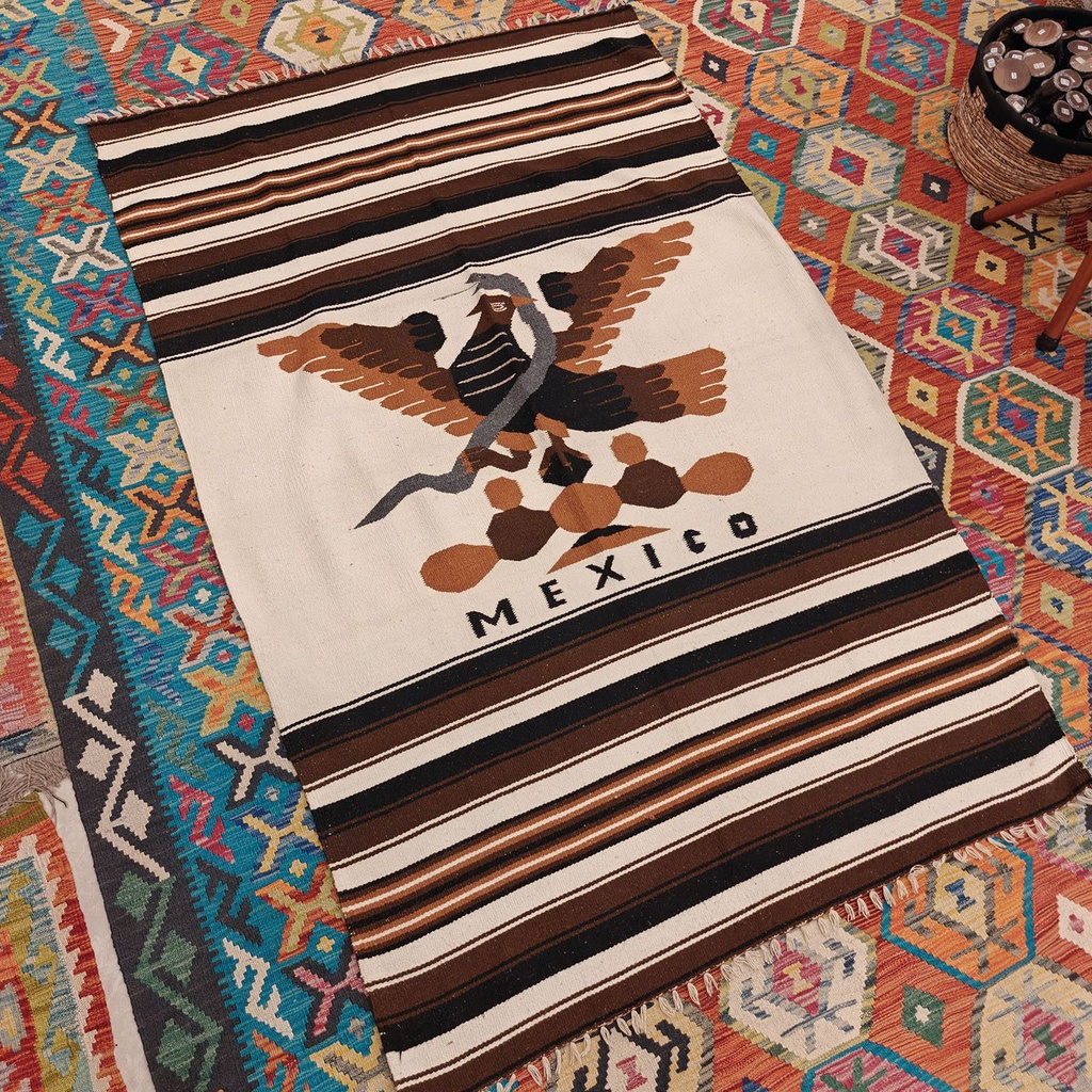 [SHB-062] Shamanic Mexican Handmade Cotton Blanket (190x122cm)