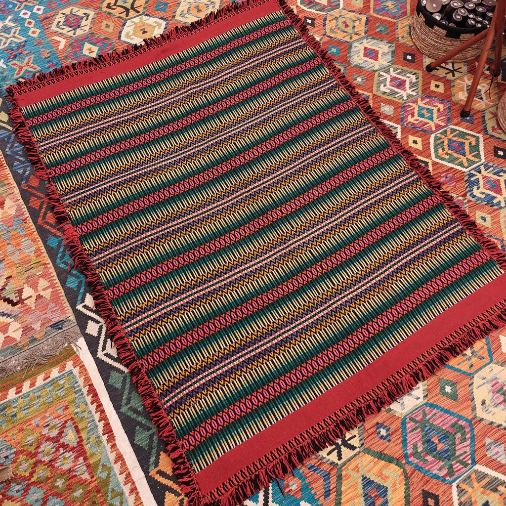 [SHB-059] Shamanic Mexican Handmade Cotton Blanket (205x147cm)