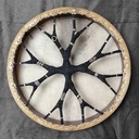 [SHD-061] Shamanic Drum With Leather & Silver 925 "Black Eye" (50 cm) (+ case)