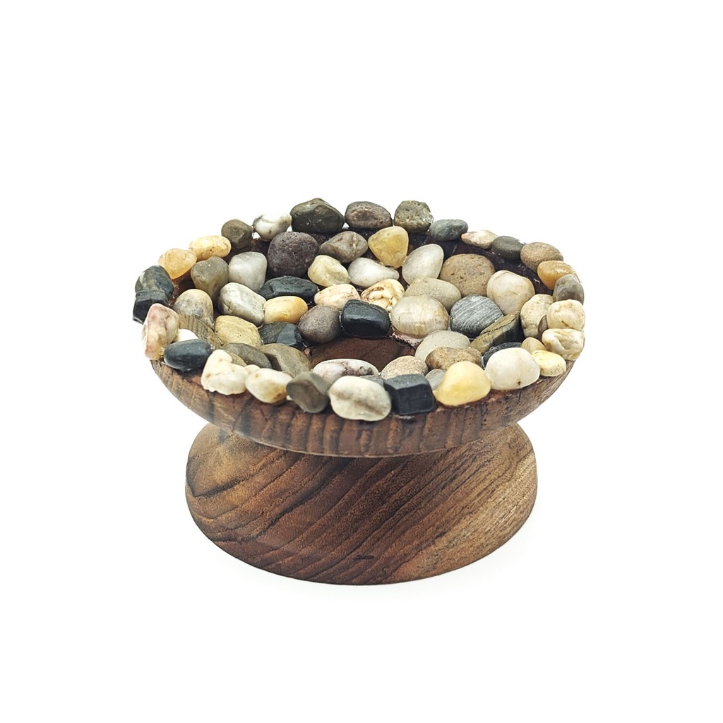 [MUI-160] Wooden Priest Bell Stand With Rocks