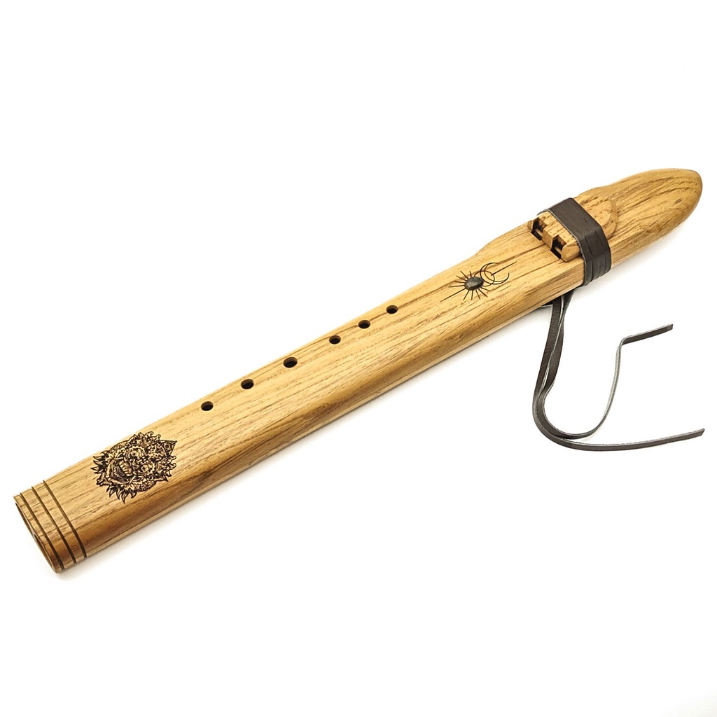 [FLT-019] Premium Drone Double Flute Teakwood Labradorite - F#m (+ case)