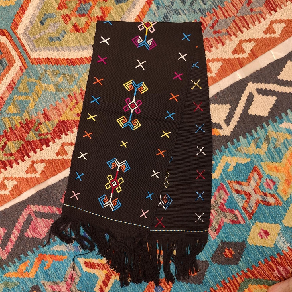 [ALT-102] Ceremonial Handmade Cotton Altar Cloth Black (120x28cm)