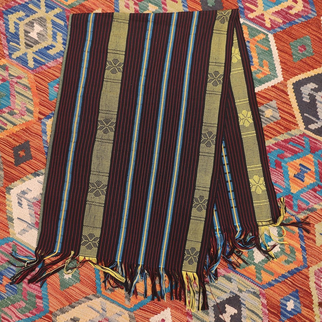 [ALT-099] Ceremonial Handmade Cotton Altar Cloth Black (147x52cm)