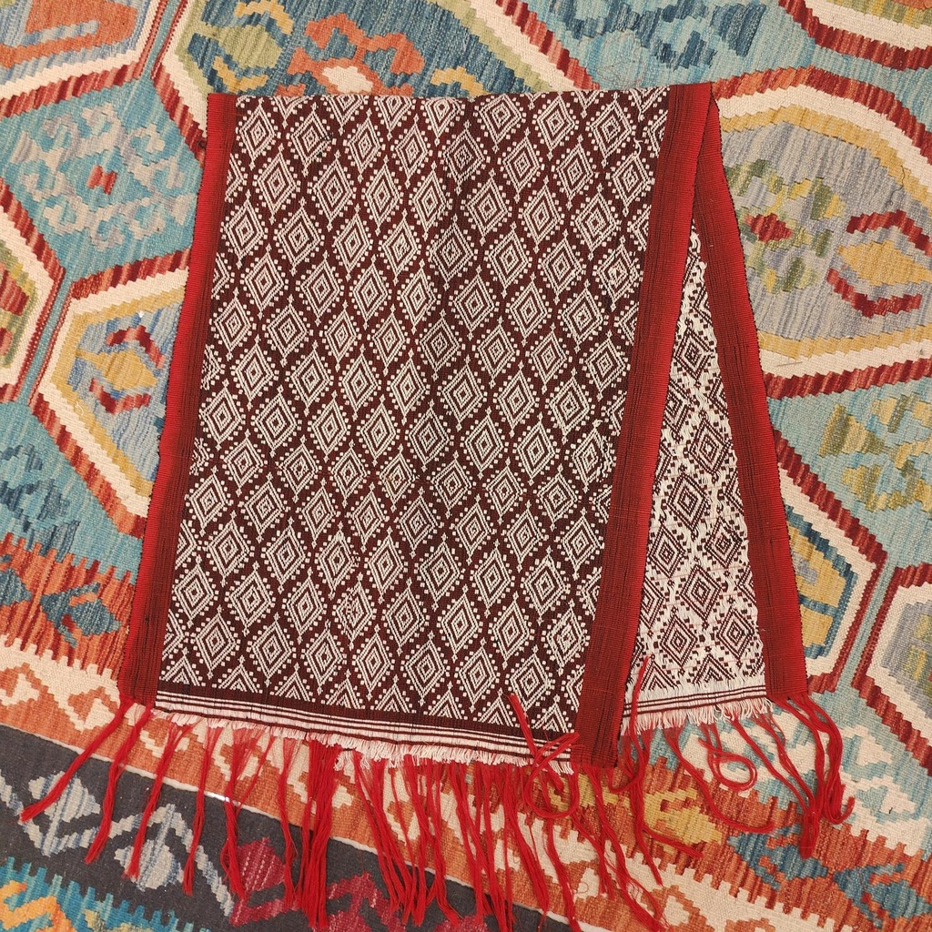 [ALT-098] Ceremonial Handmade Cotton Altar Cloth Red (136x52cm)