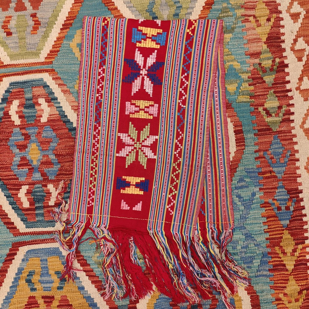 [ALT-075] Ceremonial Handmade Cotton Altar Cloth Red (107x35cm)