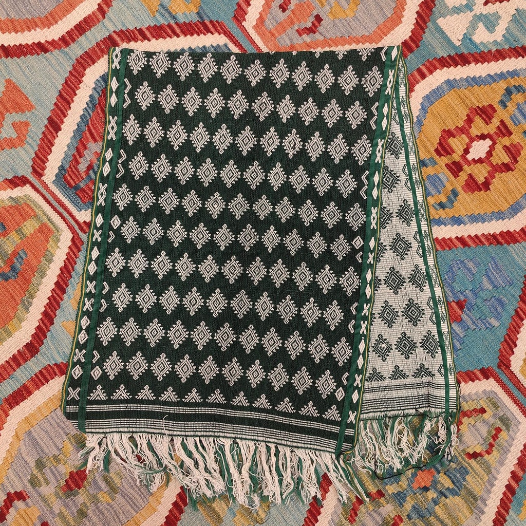 [ALT-042] Ceremonial Handmade Cotton Altar Cloth Green (130x48cm)