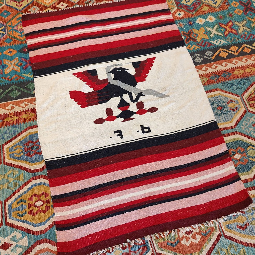 [SHB-044] Shamanic Mexican Handmade Wool Blanket Red (184x120cm)