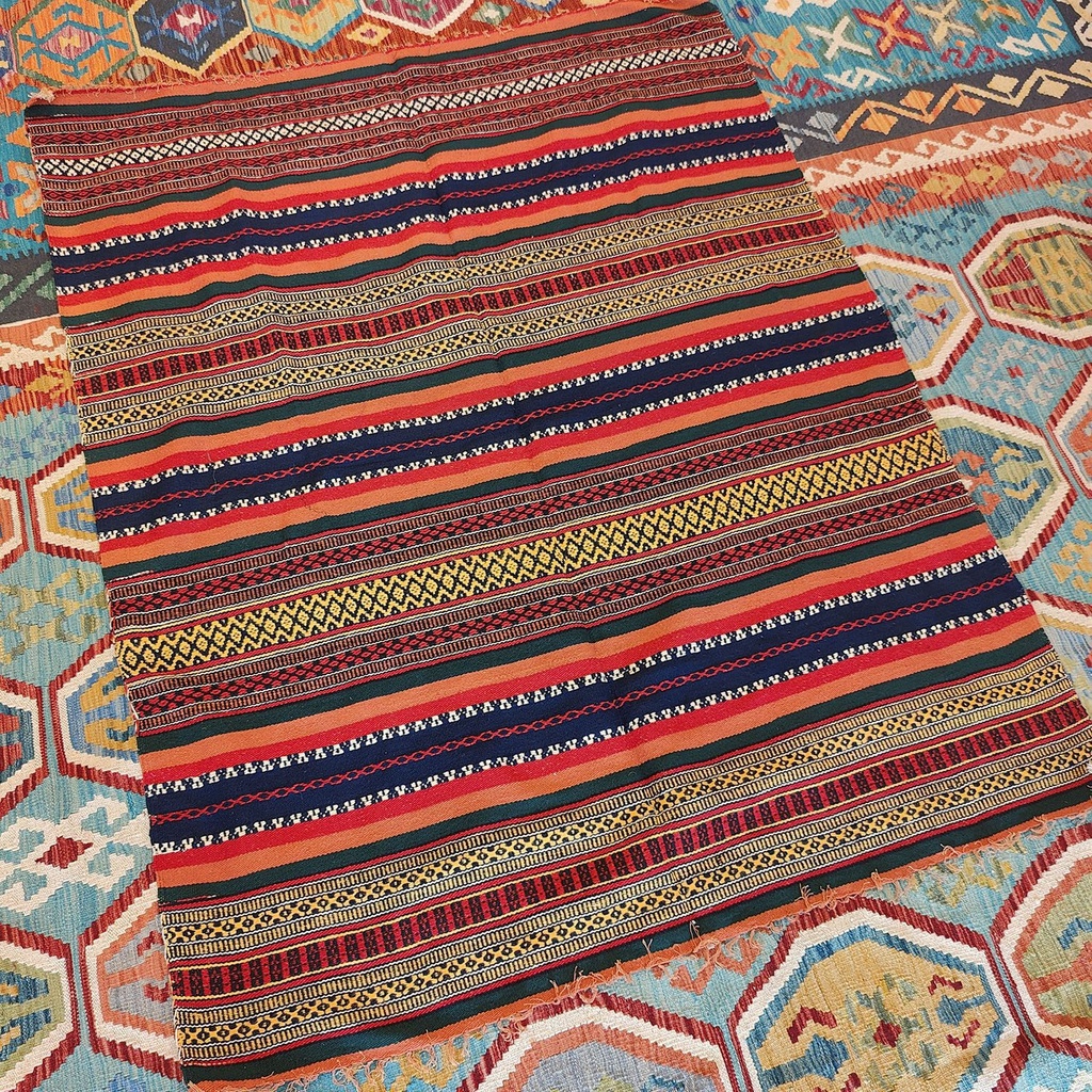 [SHB-040] Shamanic Mexican Handmade Wool Blanket Orange (144x126cm)