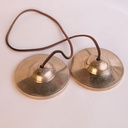 [TSH-037] Bronze Tingsha Plain Golden (Tibetan Bells) (8.3 cm, 560 gr) (+ case)